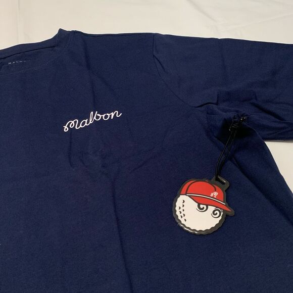 *RESERVED* Malbon Golf sz XXL Bucket Hat Bon Script SS Logo T-shirt Round Navy - Picture 3 of 6